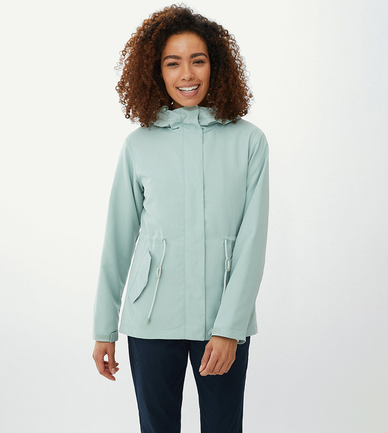 Buy Maine Hooded Jersey Lined Rain Jacket In Sage 6thStreet Qatar