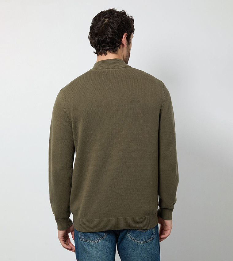 Premium Half Zip High Neck Sweater