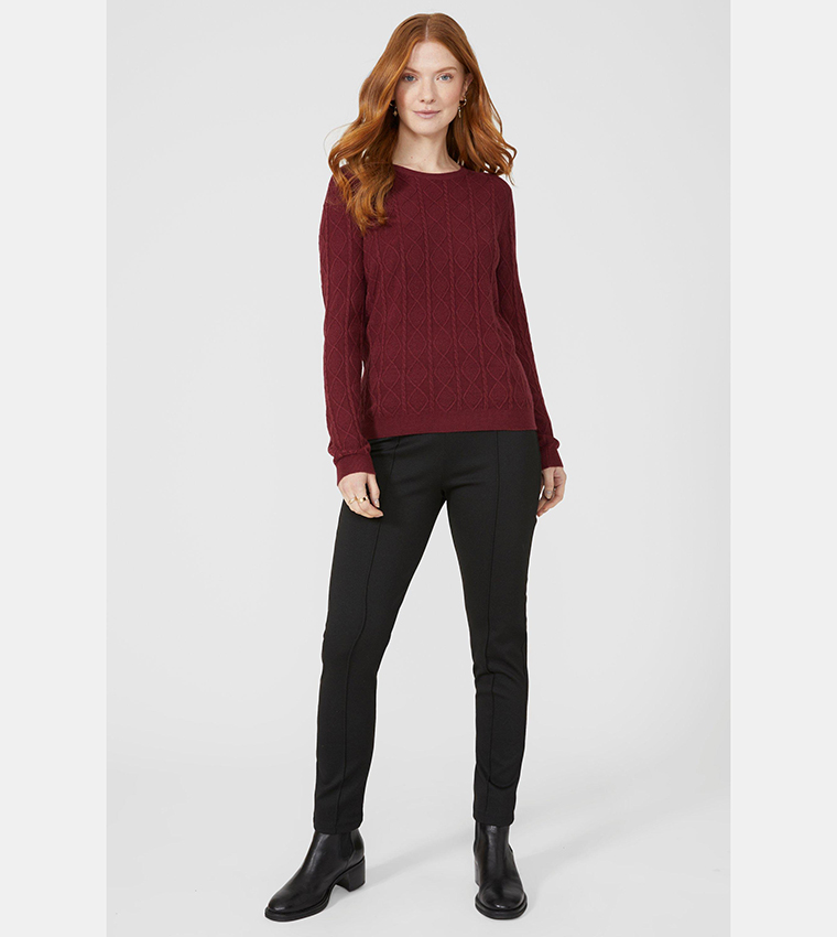Diamond Cable Knit Sweater