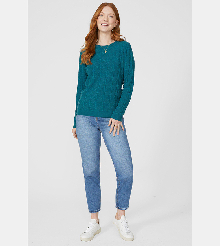 Diamond Cable Knit Sweater main image 0