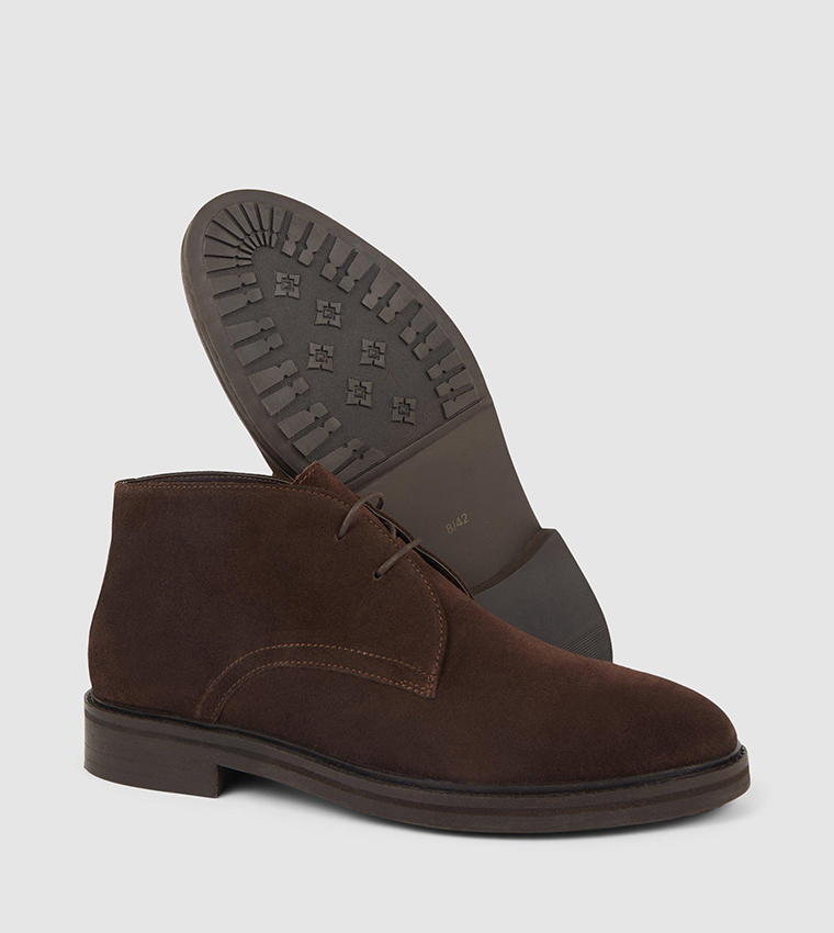 Buy Maine Luca Smart Suede Chukka Boots In Brown | 6thStreet Qatar