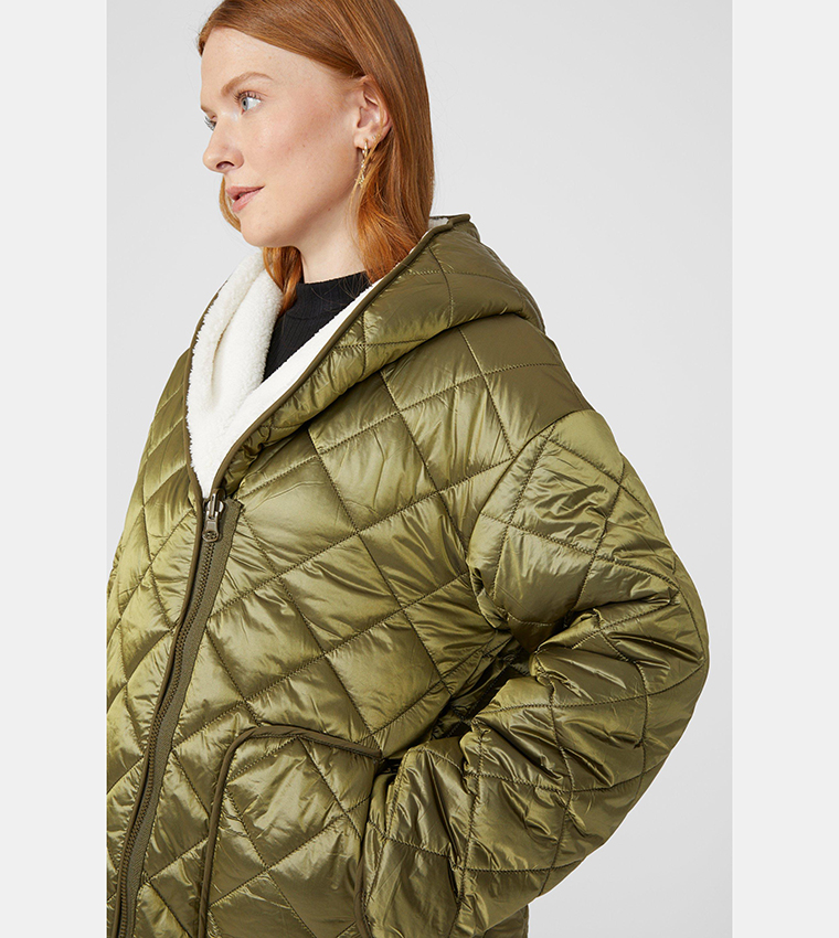 3550228 Khaki Pocket Midi Coat