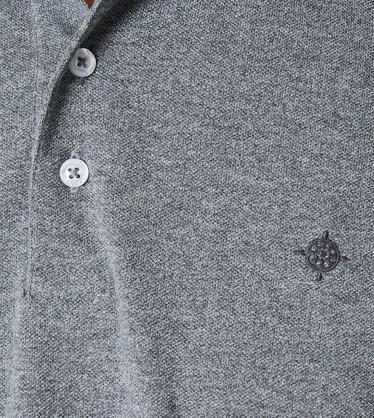 Grindle Jacquard Collar Long Sleeves Polo T-Shirt
