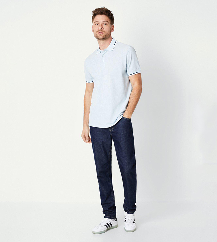 Mann Tartan Birdseye Mesh Polo Shirt