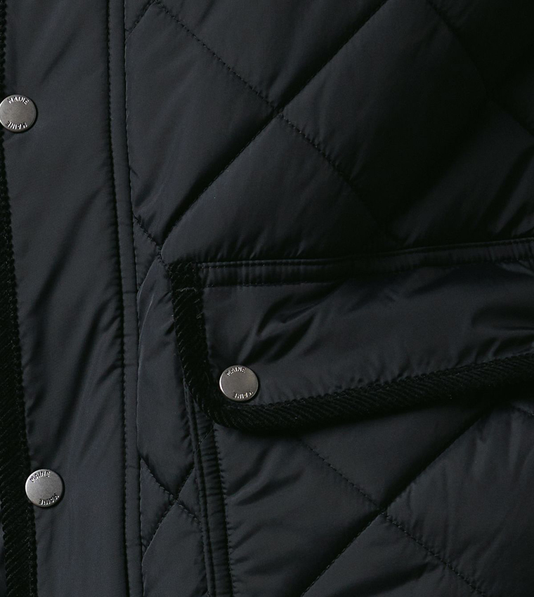 Funnel Neck Four Pocket Quilted Jacket