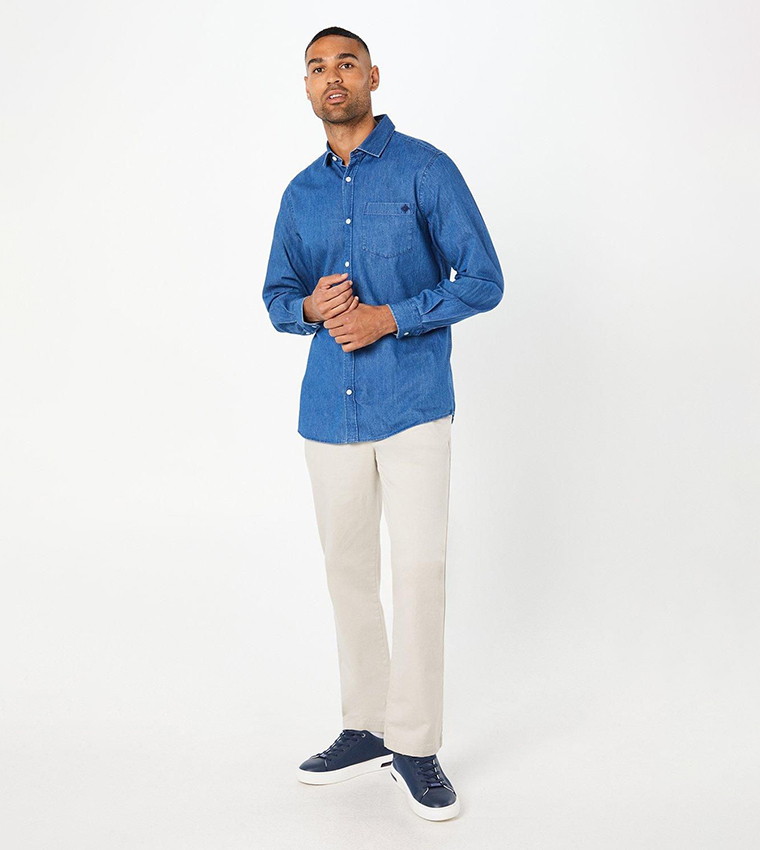Washed Long Sleeves Denim Shirt