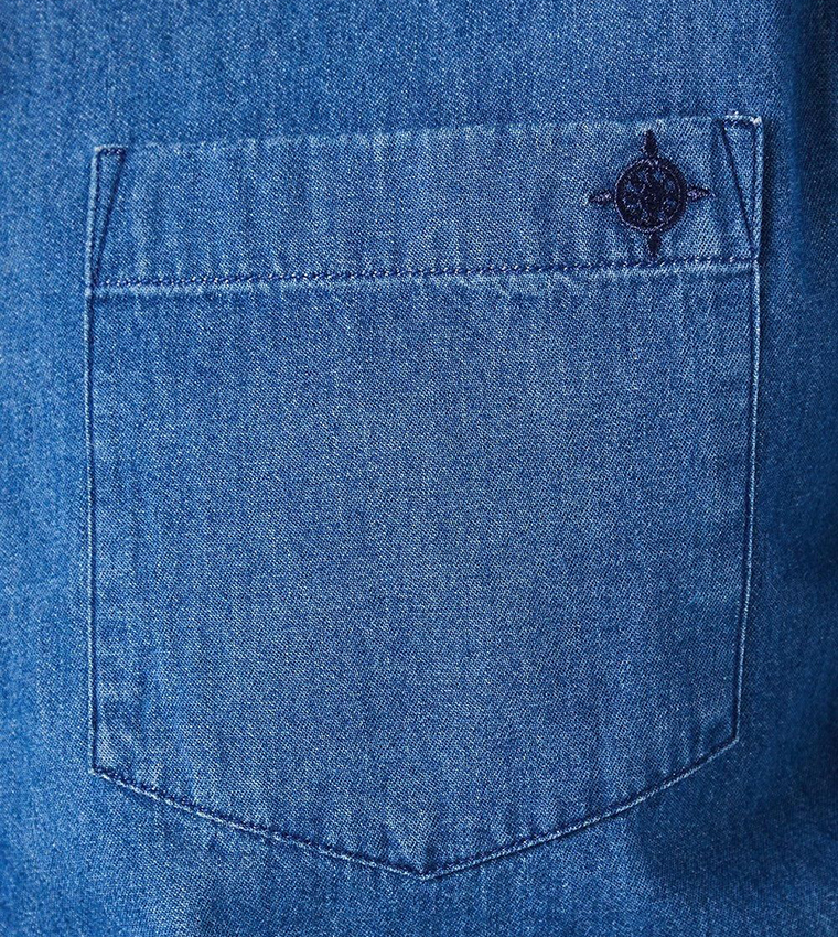 Washed Long Sleeves Denim Shirt