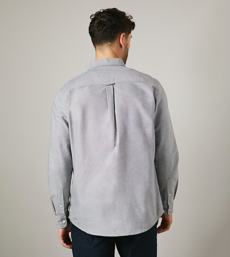 Solid Long Sleeves Oxford Shirt