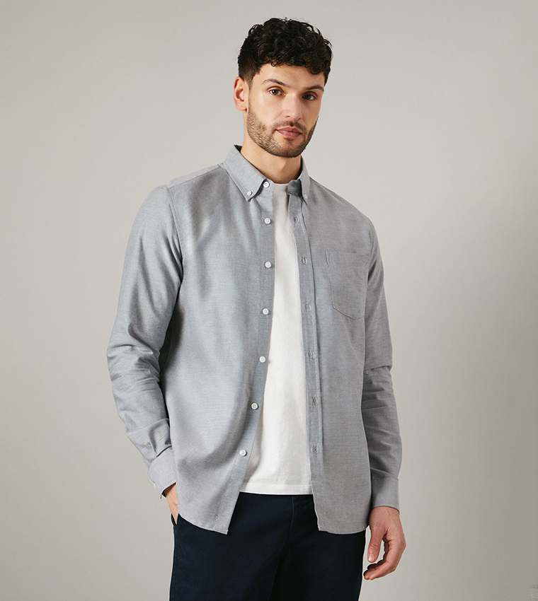 Solid Long Sleeves Oxford Shirt