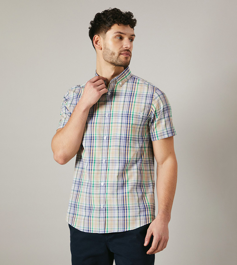 Plaid Short Sleeves Casual Shirt