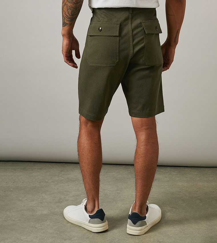 Solid Cotton Casual Shorts