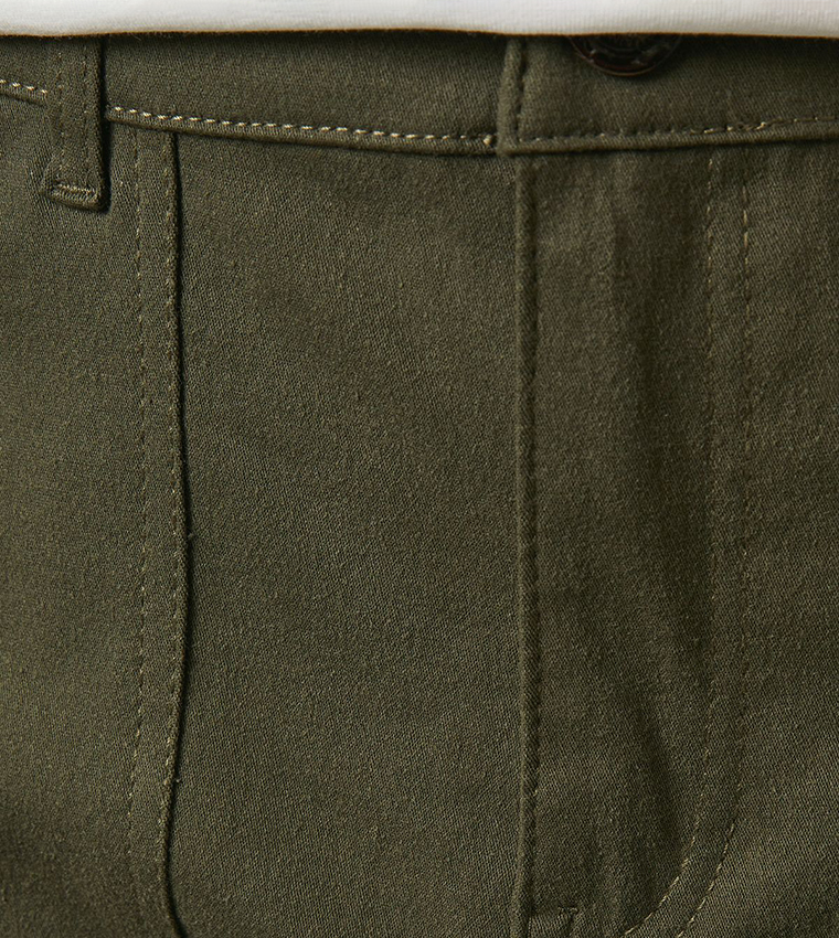 Solid Cotton Casual Shorts