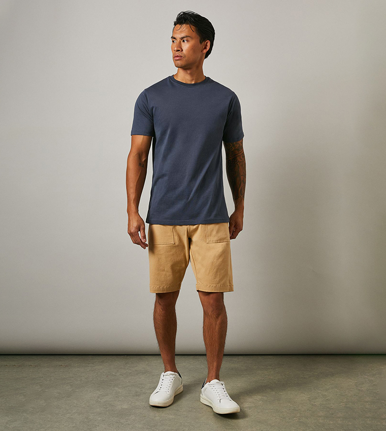 Solid Cotton Casual Shorts
