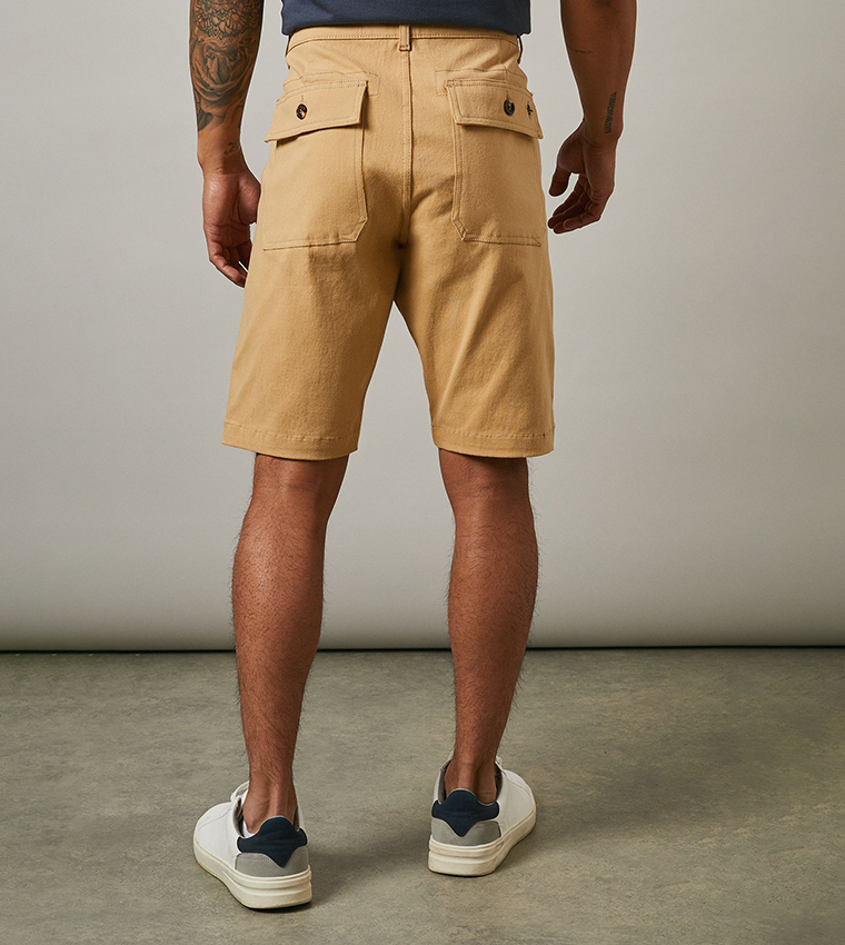 Solid Cotton Casual Shorts