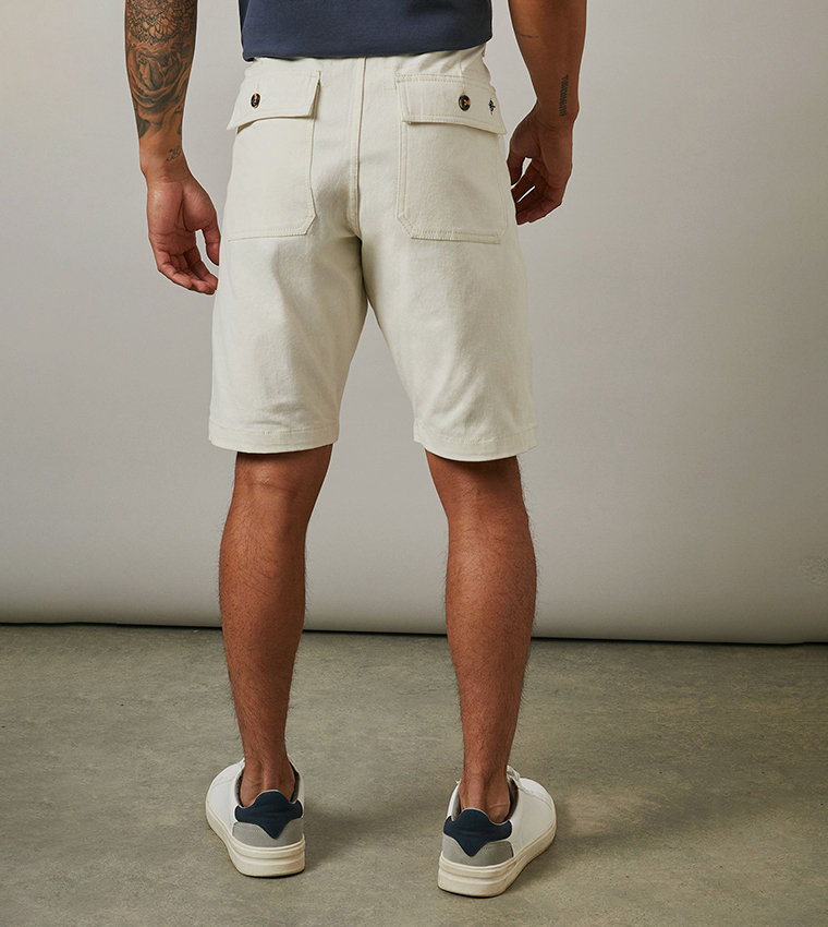 Solid Cotton Casual Shorts