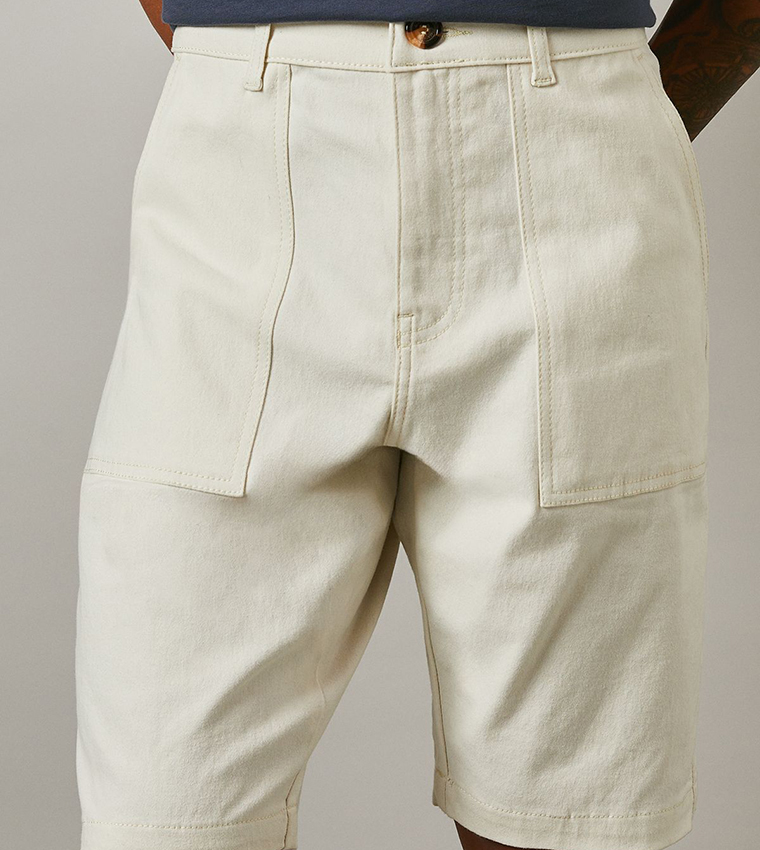 Solid Cotton Casual Shorts