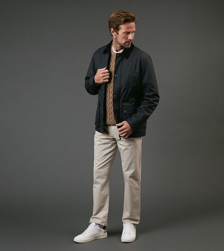 Coated Cord Collar Walking Jacket