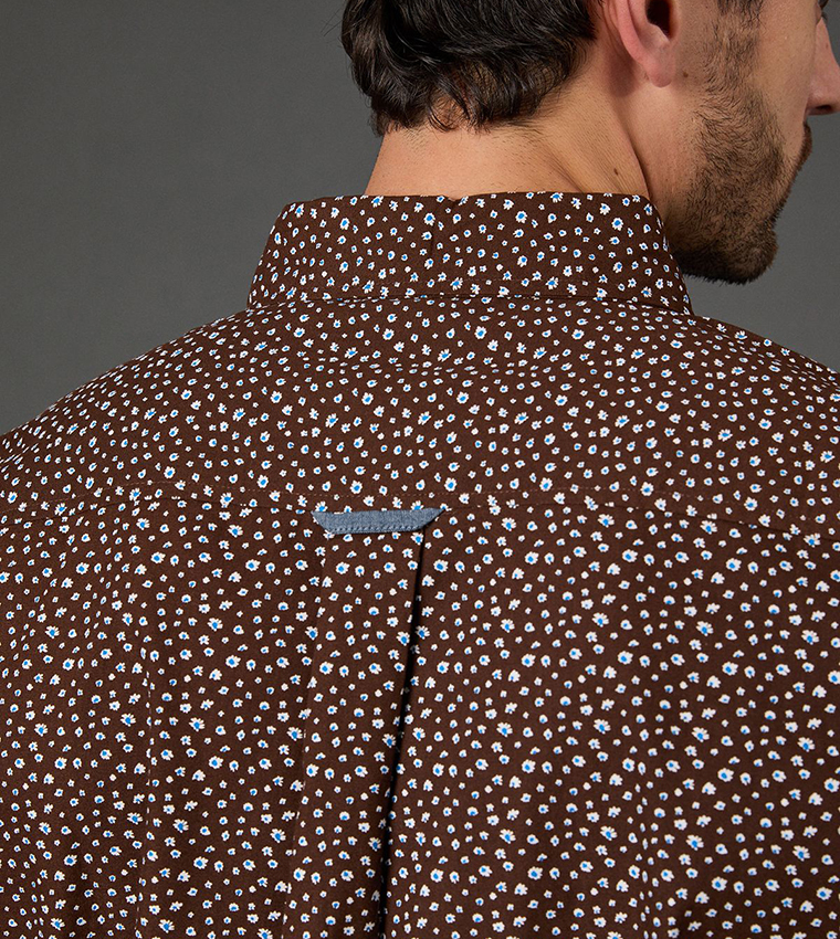 Smudge Floral Print Long Sleeves Shirt