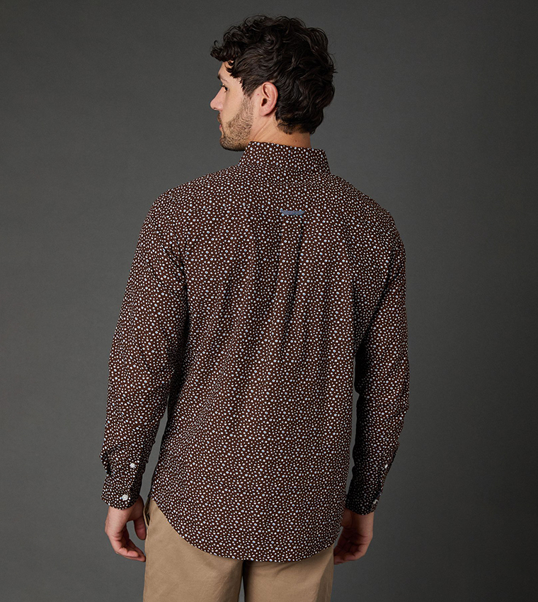 Smudge Floral Print Long Sleeves Shirt