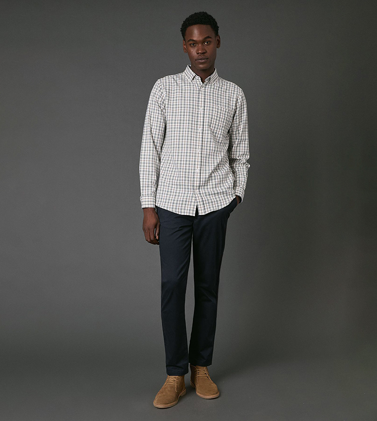 Tattersall Plaid Long Sleeves Shirt