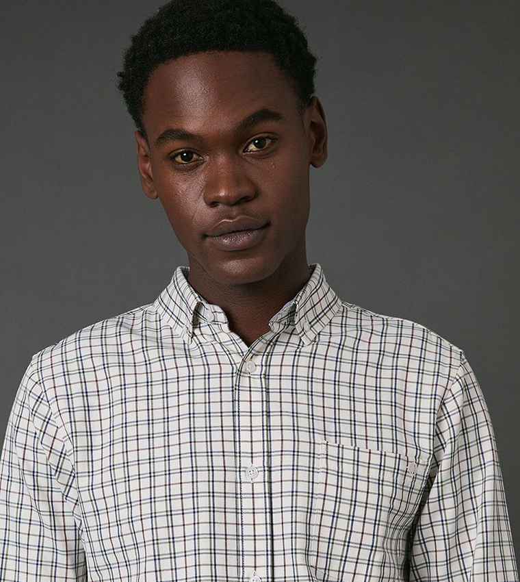 Tattersall Plaid Long Sleeves Shirt