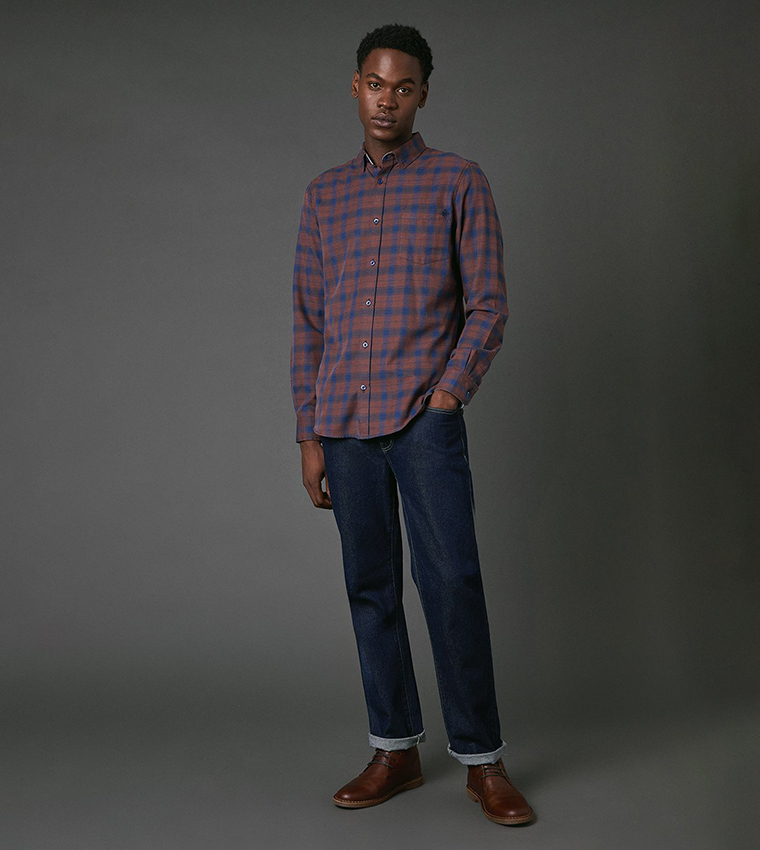Brushed Checkered Long Sleeves Shirt