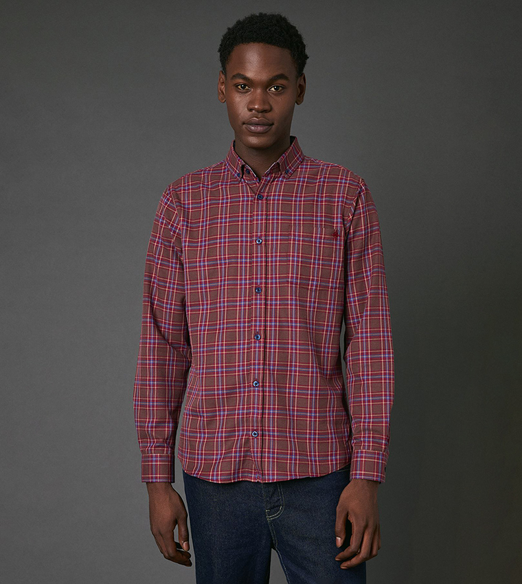 Brushed Plaid Long Sleeves Shirt