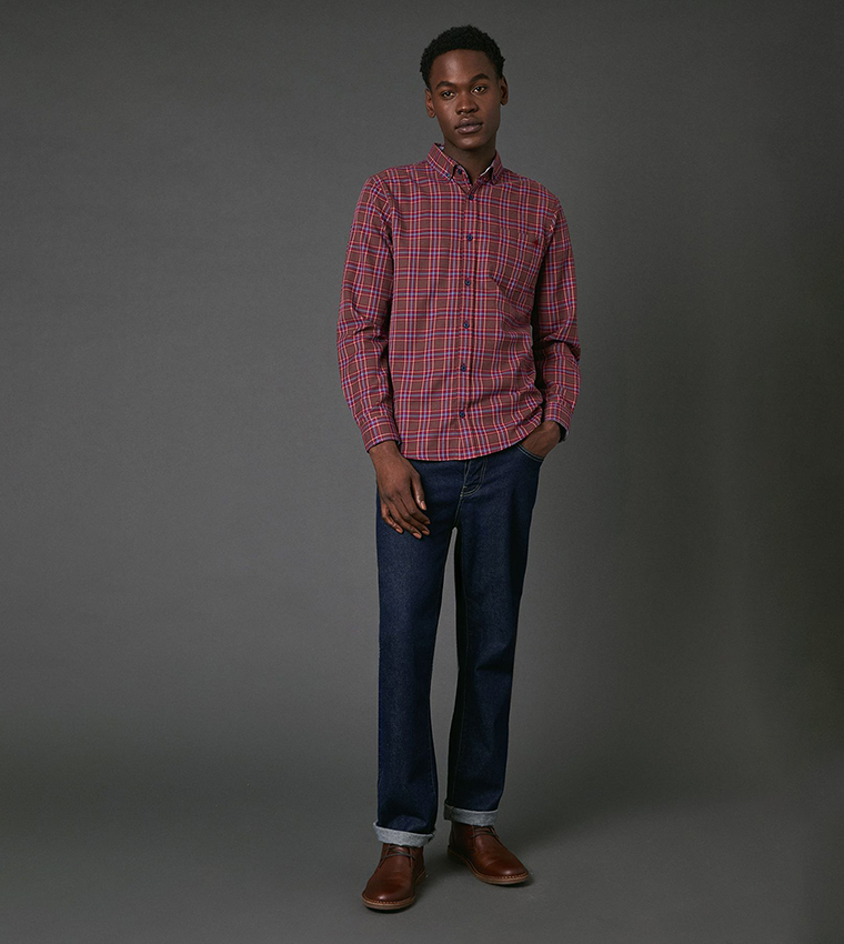 Brushed Plaid Long Sleeves Shirt