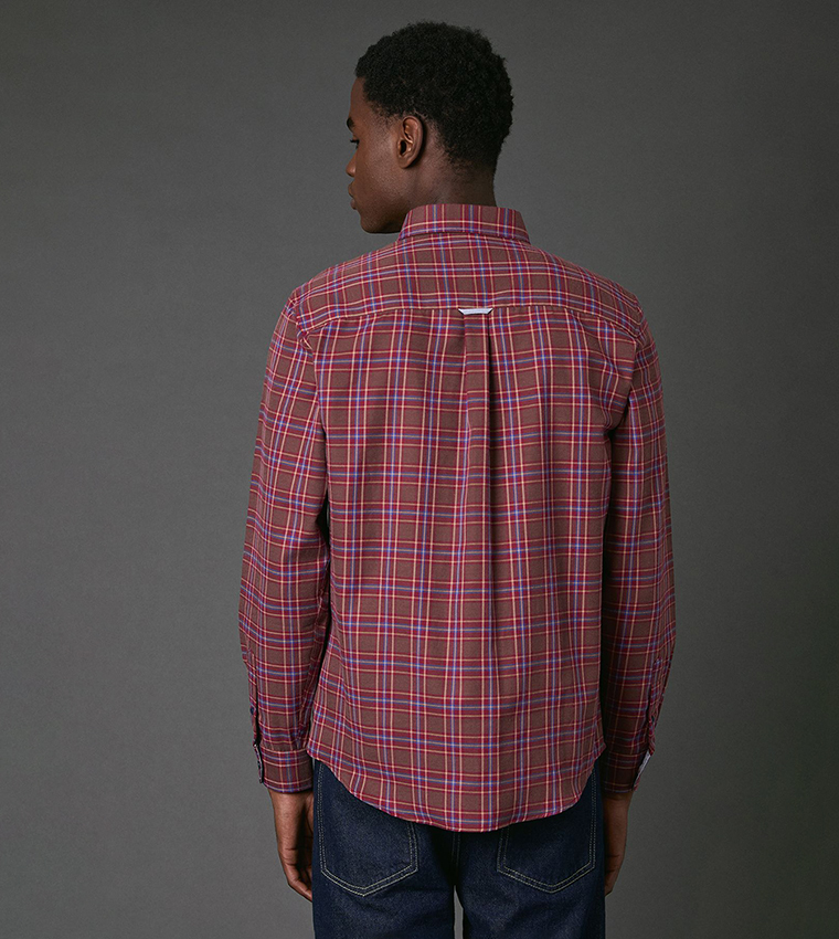 Brushed Plaid Long Sleeves Shirt