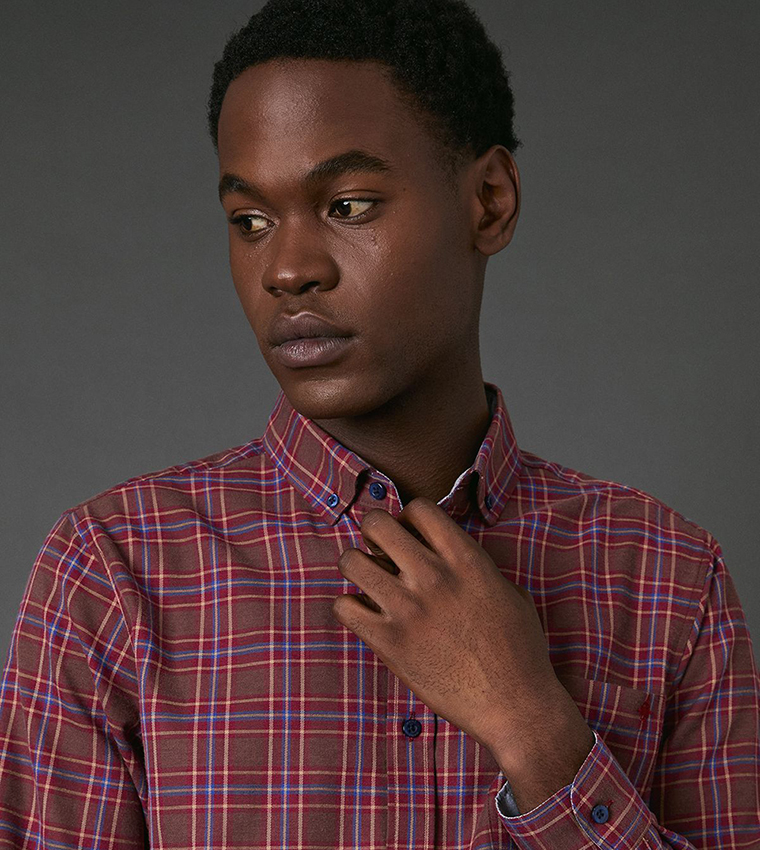 Brushed Plaid Long Sleeves Shirt