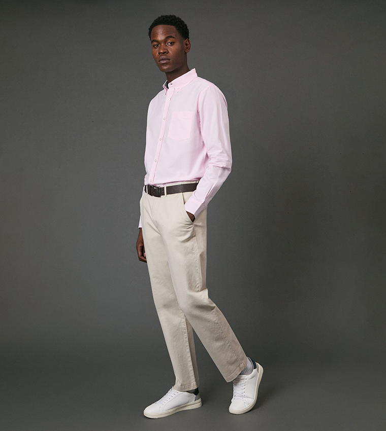 Solid Long Sleeves Oxford Shirt