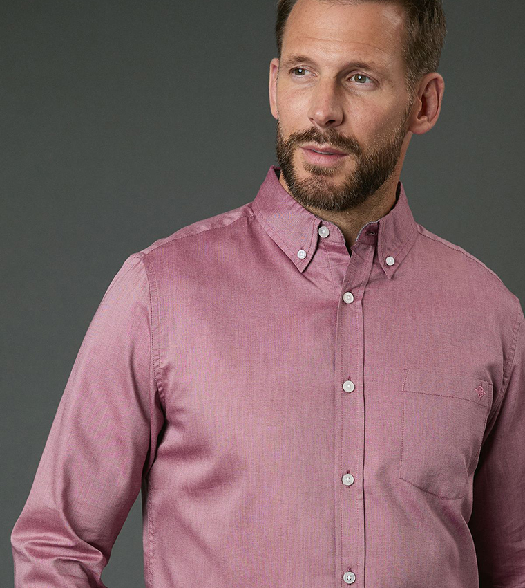 Solid Long Sleeves Oxford Shirt