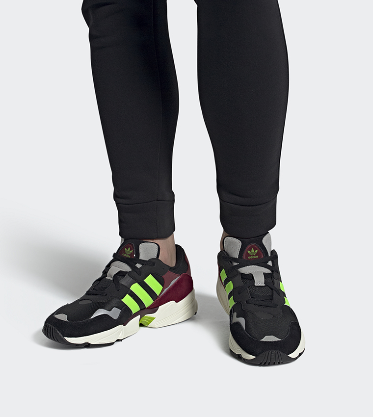 Buy Adidas Originals Yung 96 Shoes Core Black Solar Green Collegiate Burgundy In Black 6thStreet Qatar