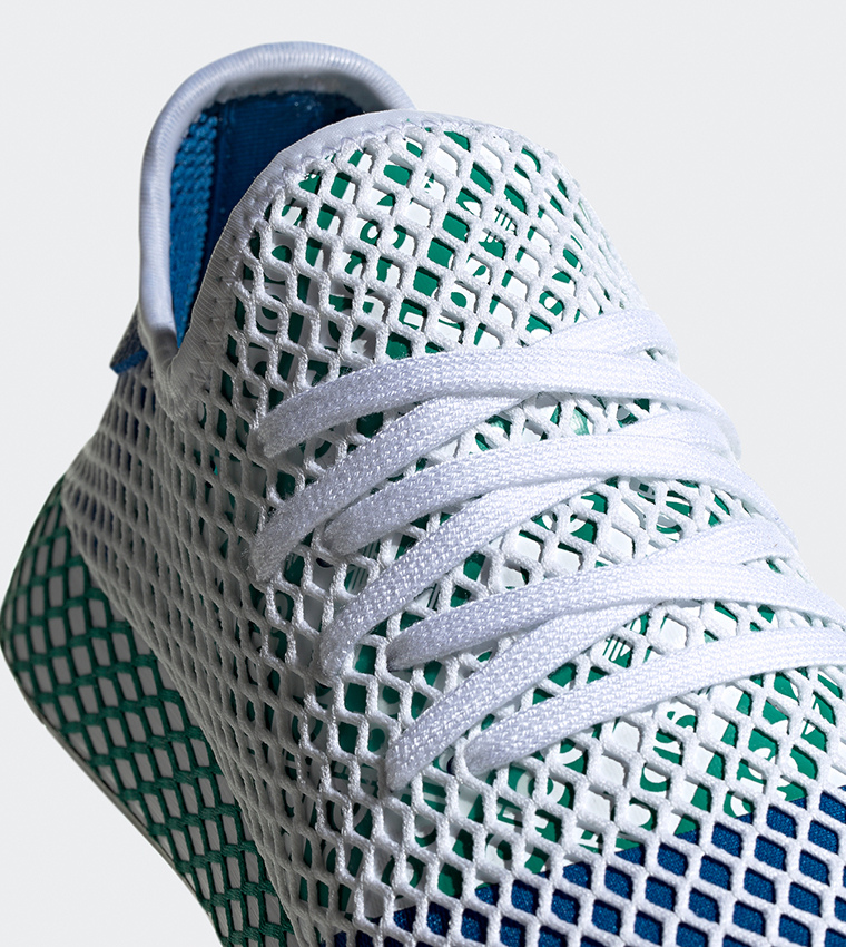 Buy Adidas Originals Deerupt Runner Shoes Lusblu/Glrgrn/Ftwwht In - Main Image