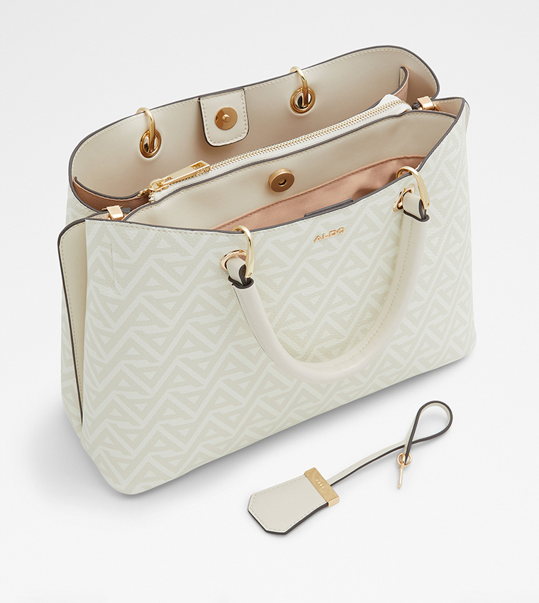 Buy Aldo EILE Monogram Patterned Satchel Bag In Ivory | 6thStreet Qatar