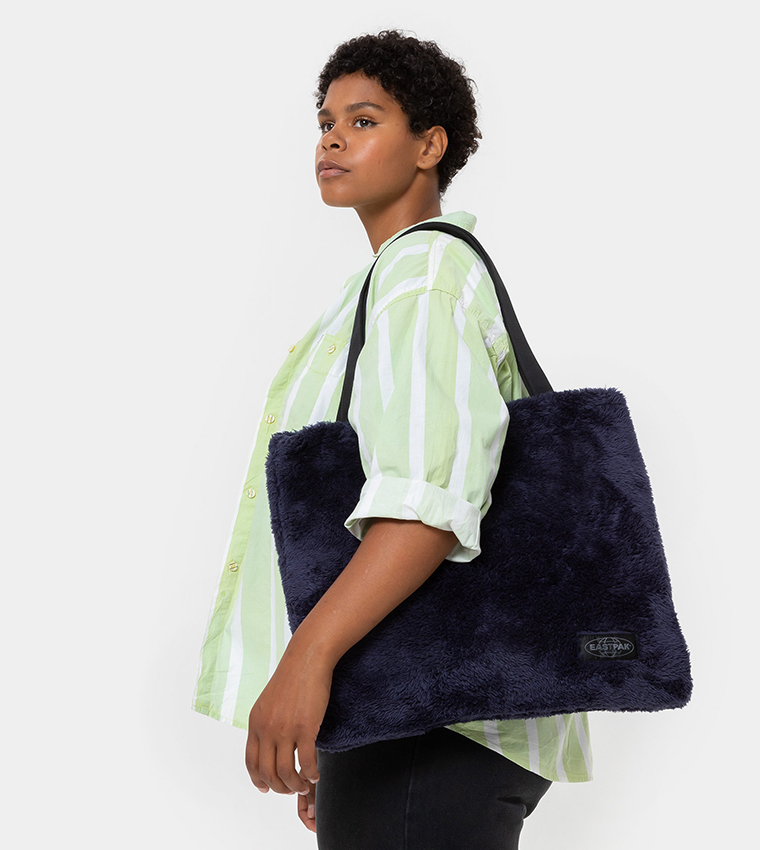 Buy Eastpak CHARLIE FUZZY Logo Detail Tote Bag In Blue 6thStreet Saudi Arabia