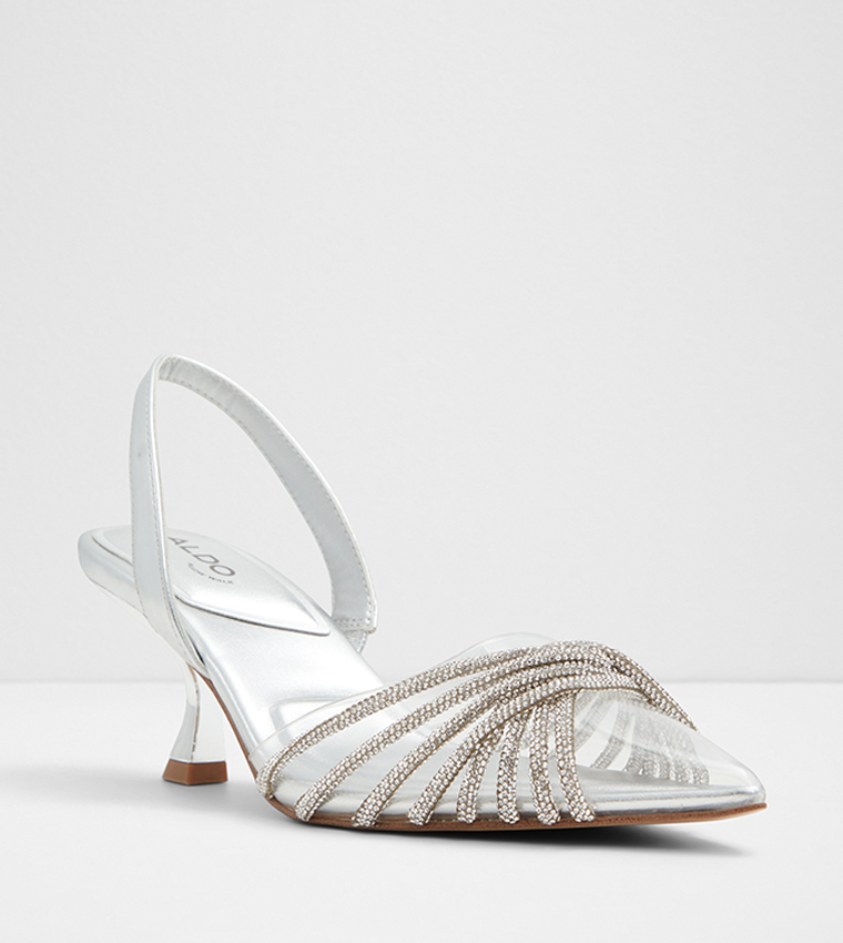 Buy Aldo ELEGA Embellished Slingback Pumps In Silver 6thStreet Kuwait