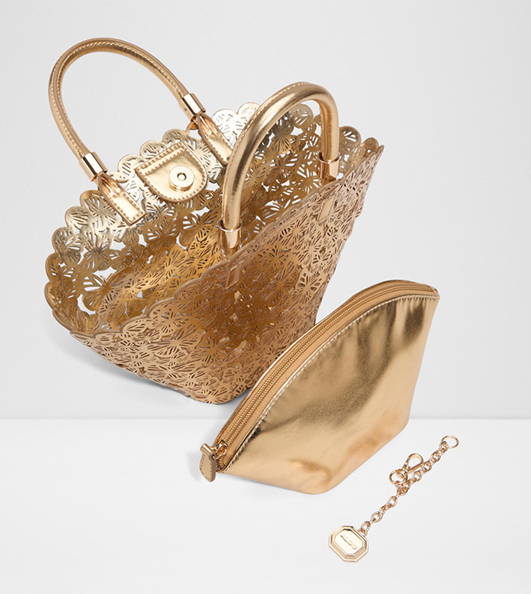 ELEGENTA Laser Cut Bucket Bag