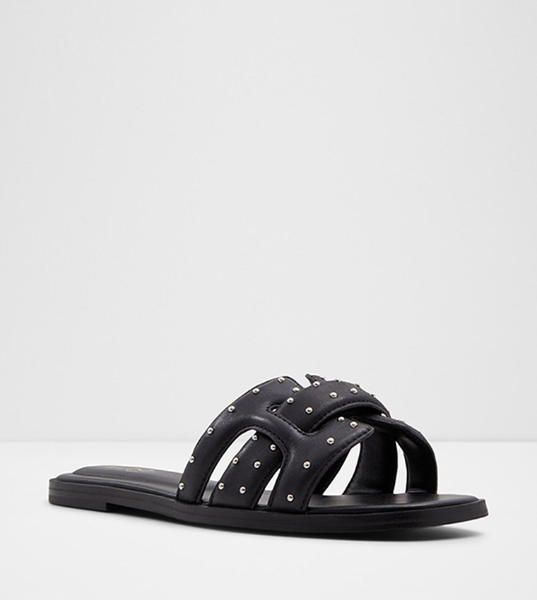 Buy Aldo ELENAA Studded Flat Sandals In Black 6thStreet Kuwait