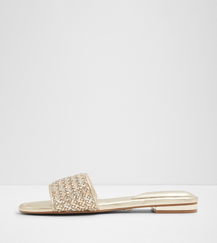 ELEONOREFLAT Embellished Open Toe Flat Sandals