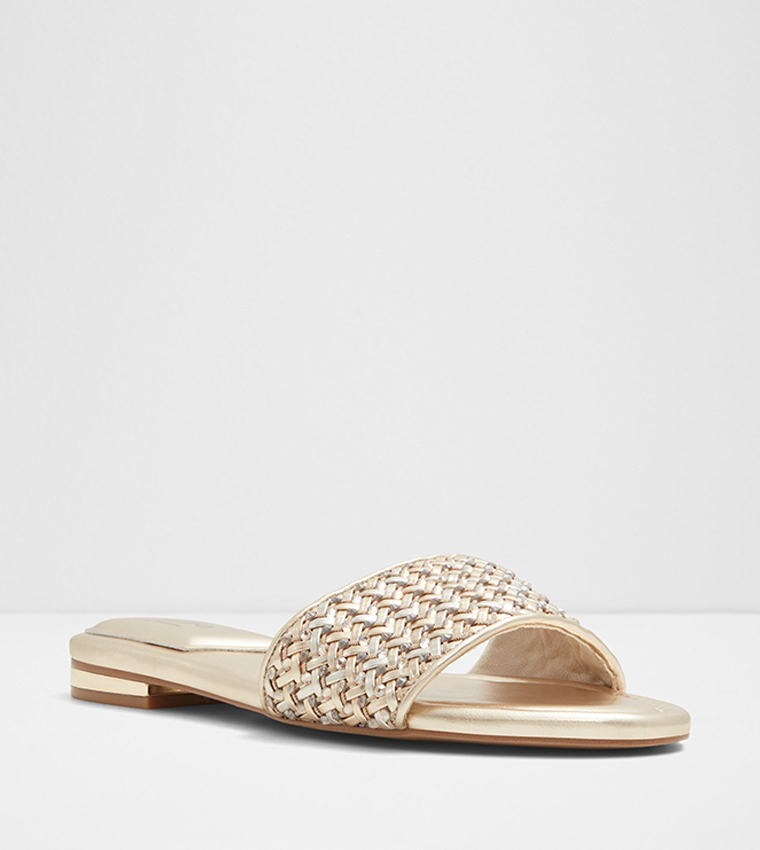 ELEONOREFLAT Embellished Open Toe Flat Sandals