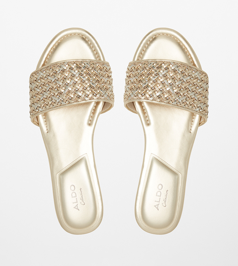 ELEONOREFLAT Embellished Open Toe Flat Sandals
