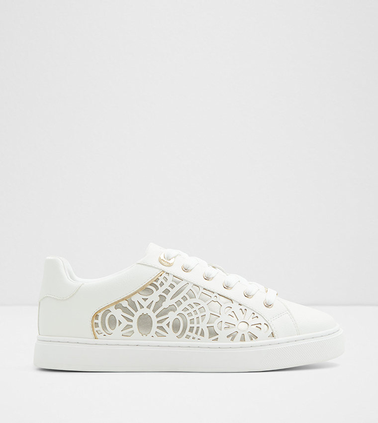 Buy Aldo ELGATA Laser Cut Round Toe Sneakers In Gold 6thStreet Saudi Arabia