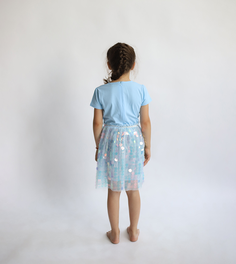 Printed Elsa Glitter Dress