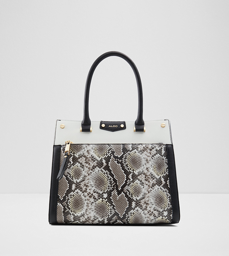 Buy Aldo ELIRALLE Snakeskin Print Tote Bag With Detachable Strap In Black 6thStreet UAE