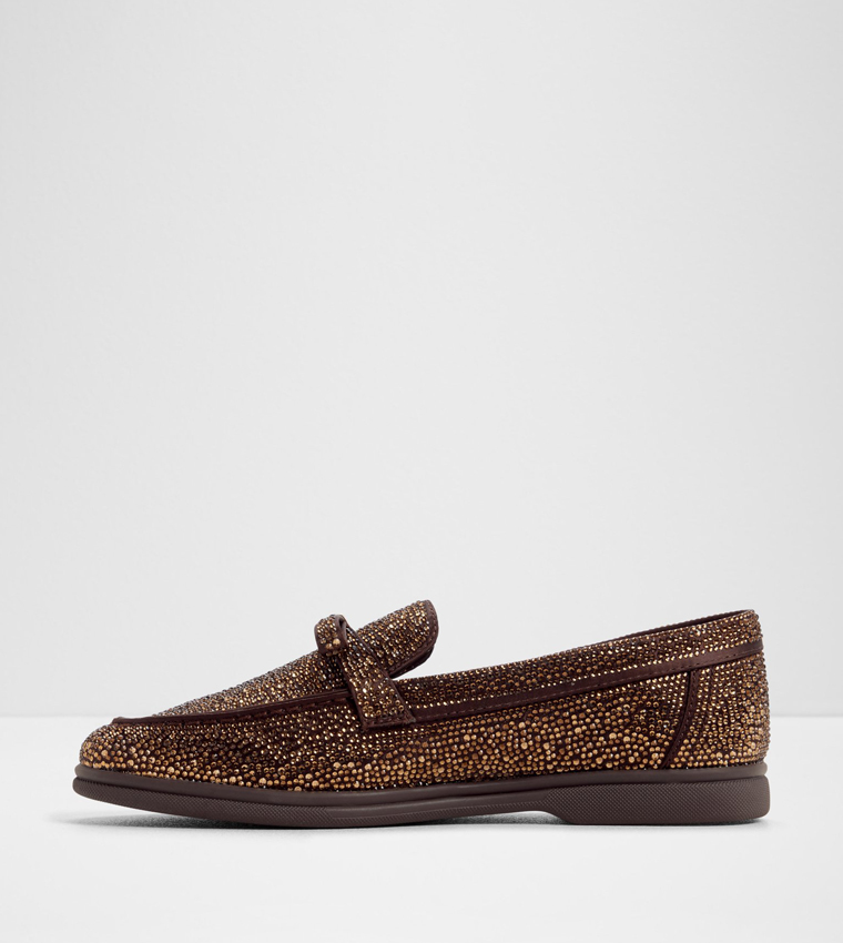 ELIZIE Embellished Round Toe Loafers