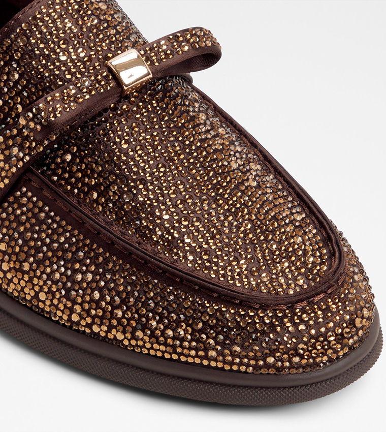 ELIZIE Embellished Round Toe Loafers