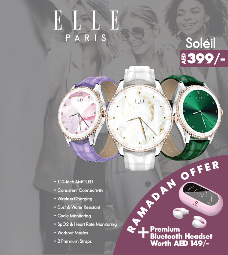 SOLEIL 1.19'' AMOLED Leather Strap Smart Watch