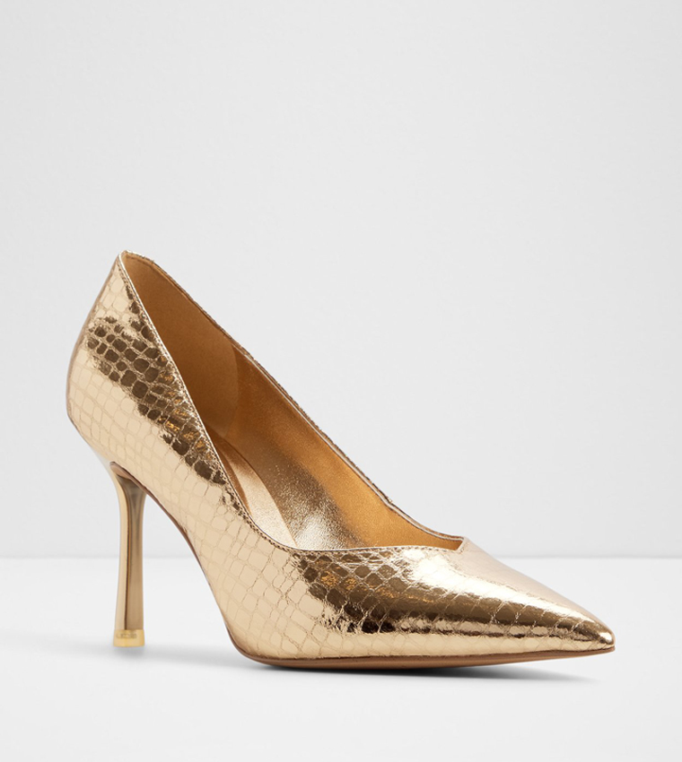 ELLENA Textured Pointed Toe Pumps