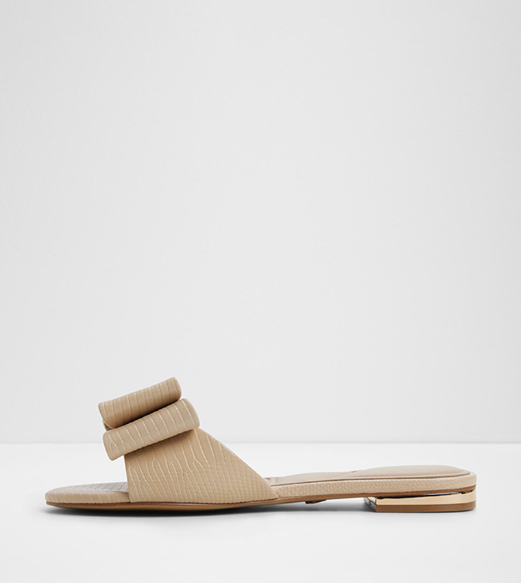 ELOQUENT Bow Detail Slide Sandals